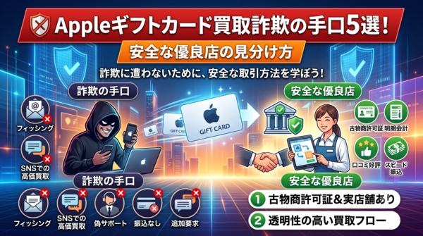 Appleギフトカード買取詐欺の手口5選!安全な優良店の見分け方